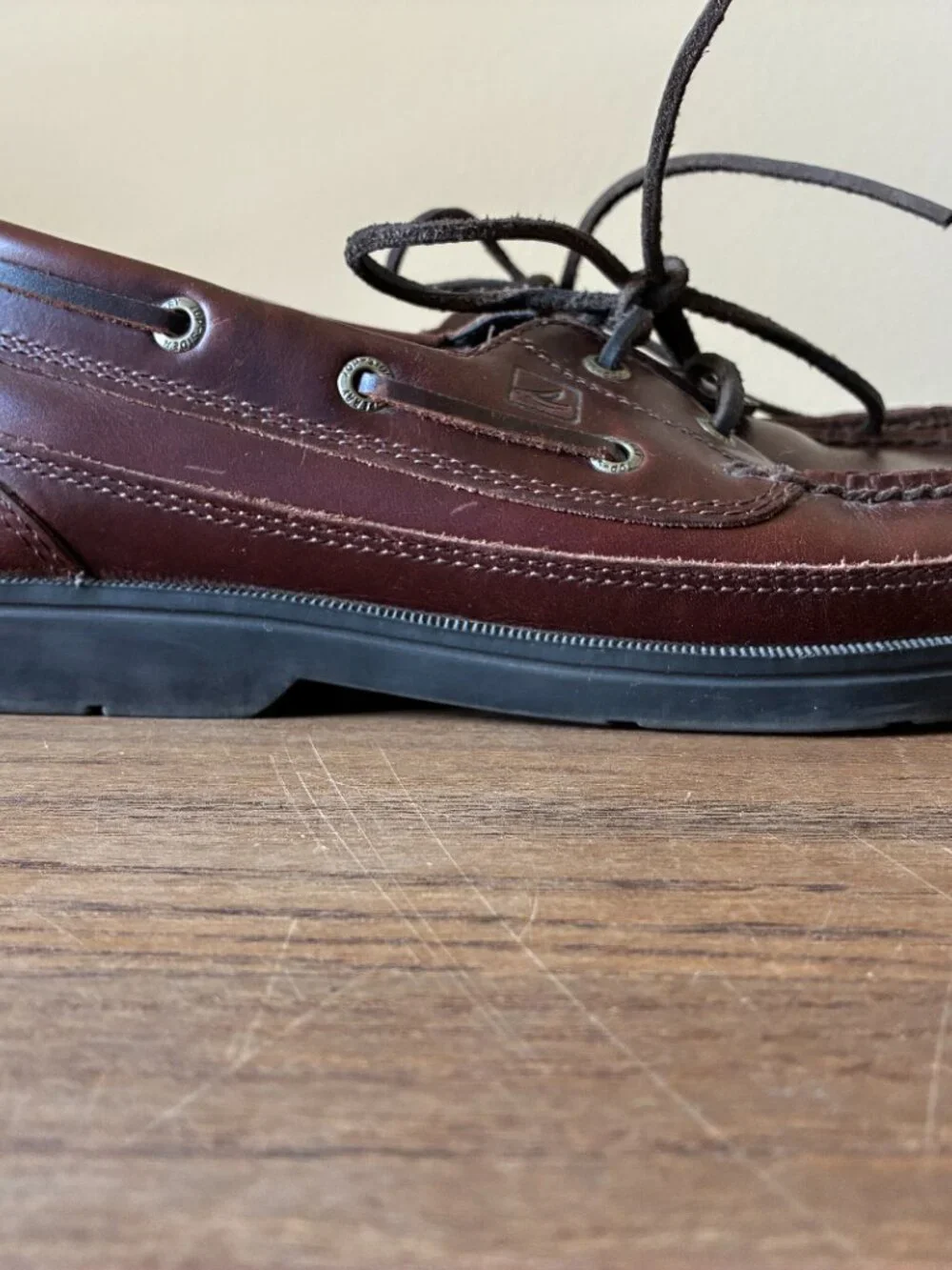 Sperry Top-Sider Men's 11W; Mako 2-Eye Moc Boat Shoe; Amaretto/Dark Brown